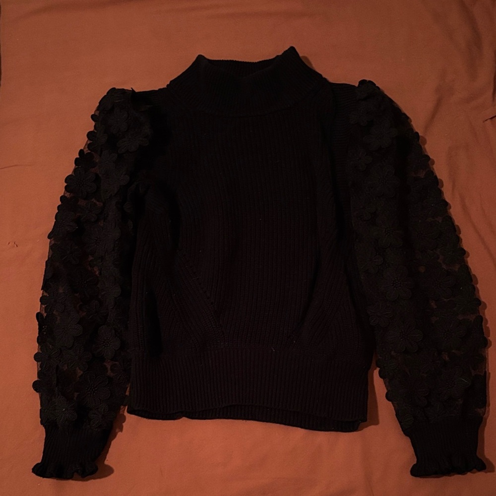 French Connection Ribbed Black Knit Sweater